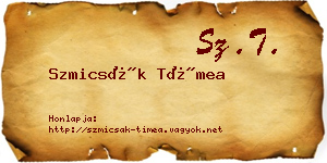 Szmicsák Tímea névjegykártya